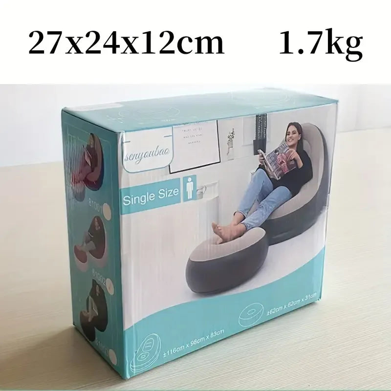 Inflatable Sofa with Footrest With  Free Electric Inflator
