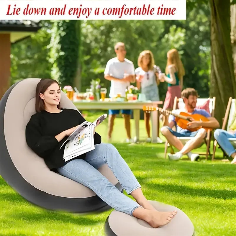 Inflatable Sofa with Footrest With  Free Electric Inflator