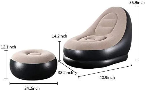 Inflatable Sofa with Footrest With  Free Electric Inflator