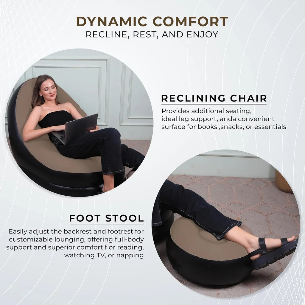 Inflatable Sofa with Footrest With  Free Electric Inflator