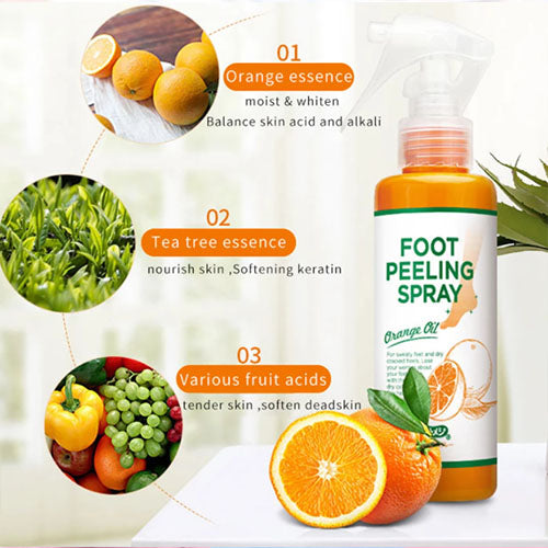 Foot Peeling Spray with Orange Oil Essence for Dead Skin Exfoliation