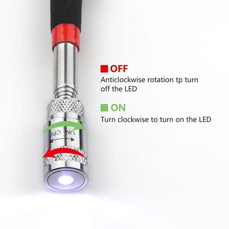 LED Retractable Magnetic Pickup Tool